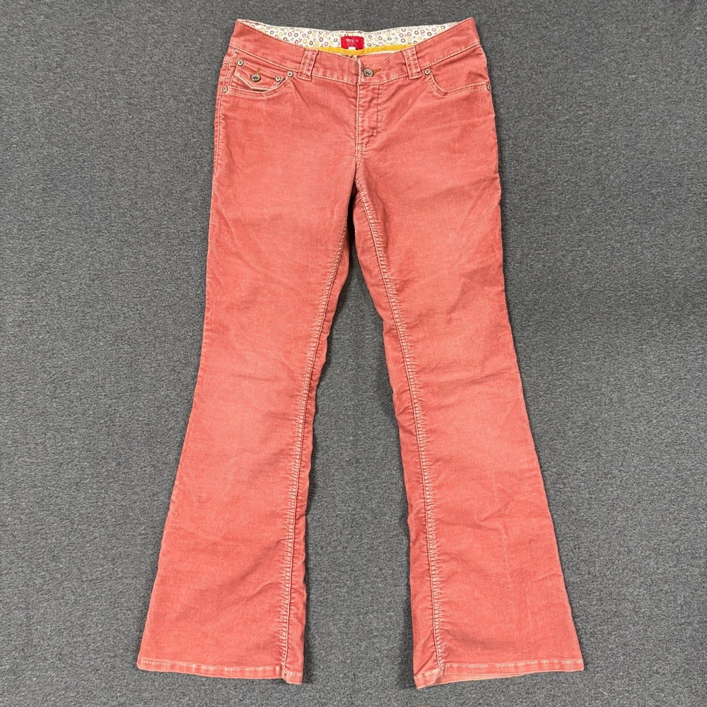 Vintage Mossimo Corduroy Flare Pants Womens 4 Coral Pink Good Low Rise Stretch